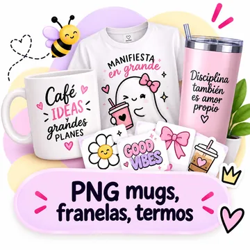 PNG mugs, franelas, termos